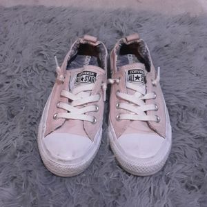 Light pink converse shoes